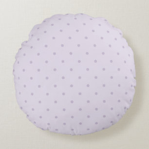 Lavender Purple Pink Polka Dots Round Cushion