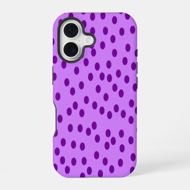 Lavender Purple Polka Dots  iPhone 16 Case (Back)
