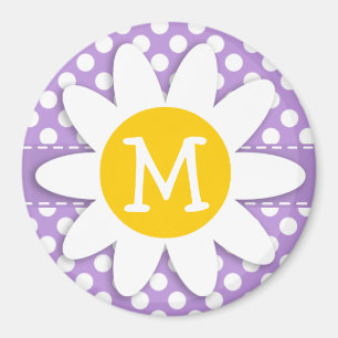 Lavender Purple Polka Dots Magnet