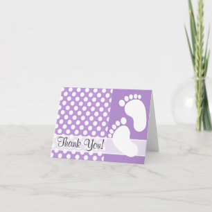 Lavender Purple Polka Dots Thank You Card