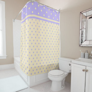 Lavender purple polka dots & yellow Shower Curtain