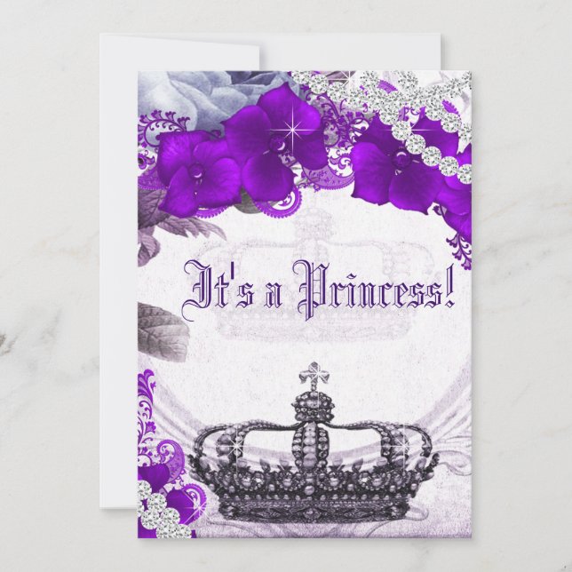 Lavender Purple Princess Baby Shower Invitation (Front)