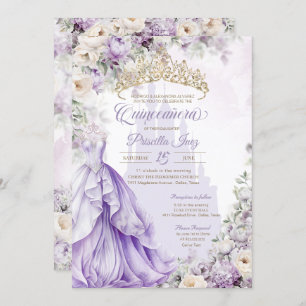 Lavender Purple Princess Fairytale Quinceañera Invitation