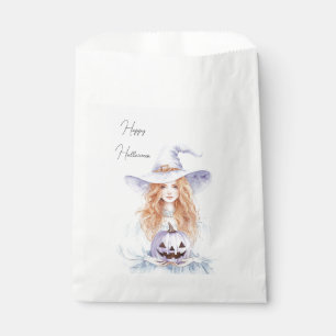 Lavender Purple Pumpkin Redhead Halloween Favour Bag