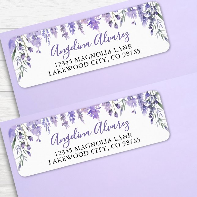 Lavender Purple Quinceañera Return Address Label (Lavender Purple Quinceañera label)