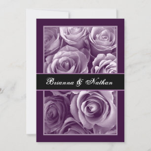 LAVENDER PURPLE Rose Bouquet Wedding Invitation