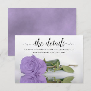 Lavender Purple Rose Wedding Details Website Enclosure Card
