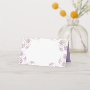 Lavender Purple Rose Wedding Place Card