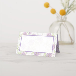 Lavender Purple Rose Wedding Place Card