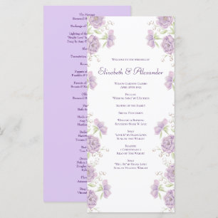 Lavender Purple Rose Wedding Programs