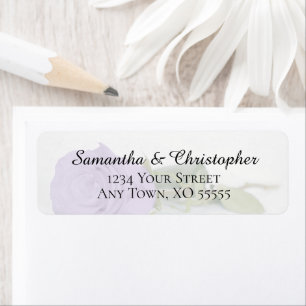 Lavender Purple Rose Wedding Return Address Label