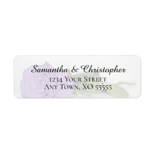 Lavender Purple Rose Wedding Return Address Label