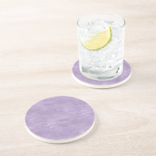 Lavender Purple Silver Stripes Coaster