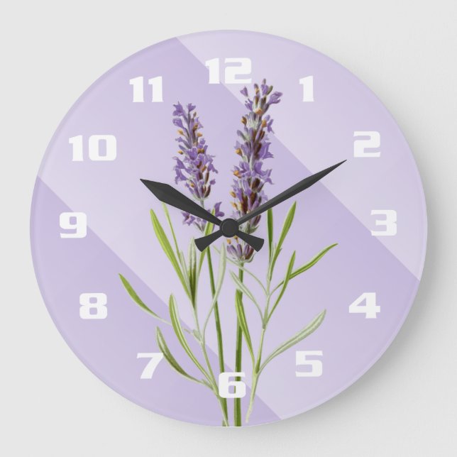 Lavender Purple Soft and Elegant Large Clock (Front)