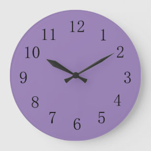 Lavender Purple Solid Colour Large Clock