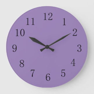 Lavender Purple Solid Colour Large Clock