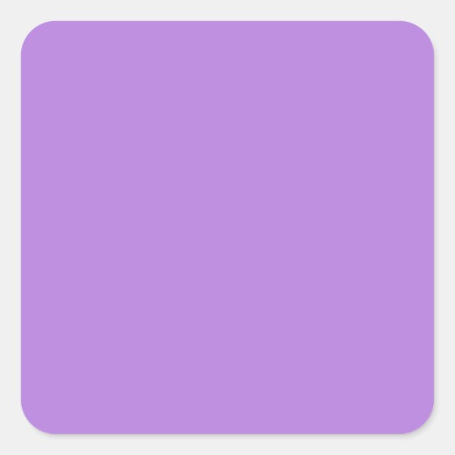 Lavender Purple Solid Colour Square Sticker (Front)