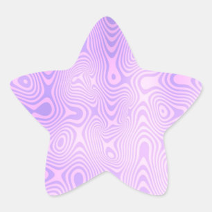 Lavender Purple Squiggly Abstract Art Star Sticker
