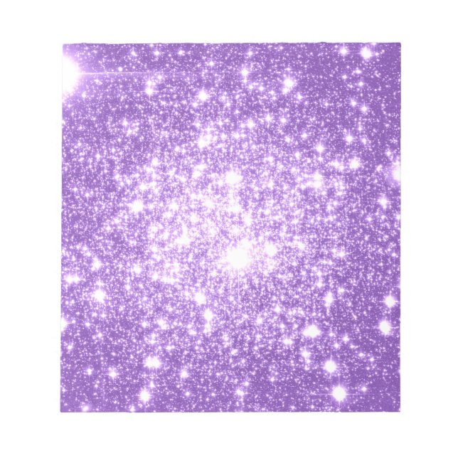 Lavender Purple Stars Notepad (Front)