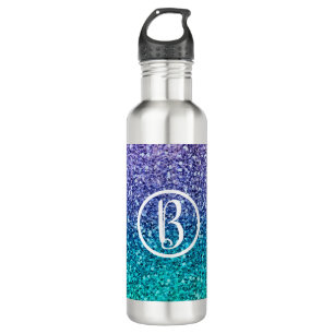 Lavender Purple & Teal Aqua Green Sparkly Party 710 Ml Water Bottle