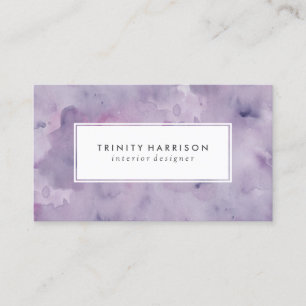 Lavender Purple Watercolor   Chic Modern Business Card