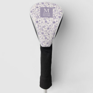 Lavender Purple Watercolor Floral Flowers Pattern Golf Head Cover