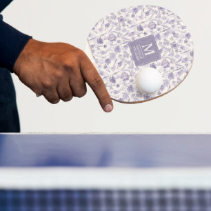Lavender Purple Watercolor Floral Flowers Pattern Ping Pong Paddle