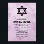 Lavender Purple Watercolor Look Bat Mitzvah Invitation<br><div class="desc">These beautiful Bat Mitzvah invitations feature the trendy and popular watercolor look. Pretty splashes of lavender colour the background. The modern text and Star of David are in black.</div>