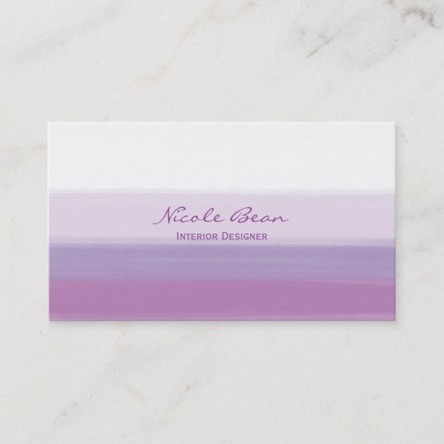 Lavender Purple Watercolor Modern Business Cards (Front)