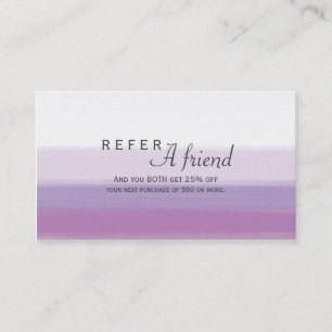 Lavender Purple Watercolor Salon REFER A FRIEND Referral Card
