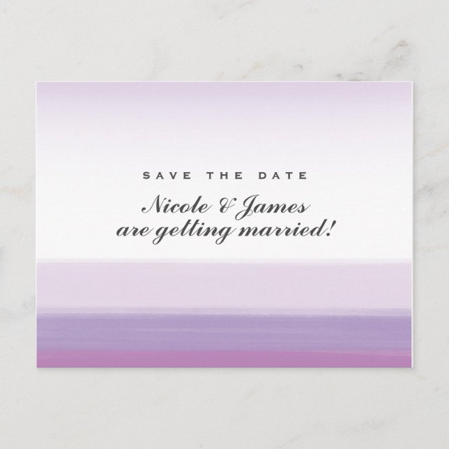 Lavender Purple Watercolor Save The Date Postcard (Front)