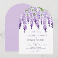Lavender Purple Watercolor Wisteria Wedding