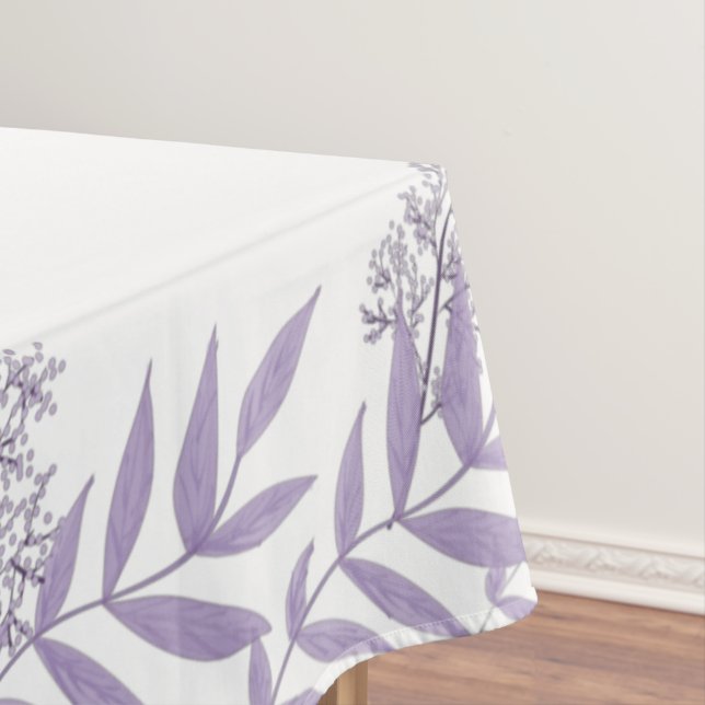 Lavender Purple Wedding Botanical Tablecloth (In Situ)