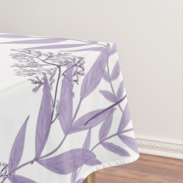 Lavender Purple Wedding Botanical Tablecloth (In Situ)