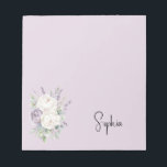 Lavender Purple White flowers Notepad<br><div class="desc">Lavender Purple White flowers</div>