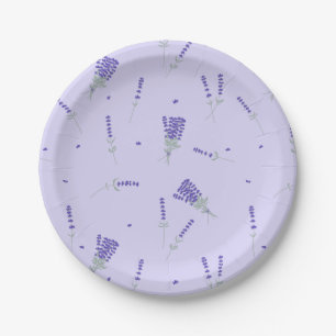 Lavender Purple Wildflower Floral Botanical Paper Plate