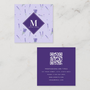 Lavender Purple Wildflower Floral Botanical Square Business Card