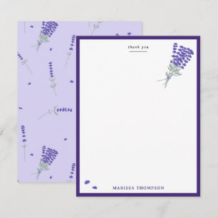 Lavender Purple Wildflower Floral Botanical Thank You Card
