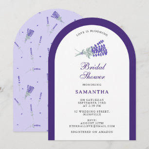 Lavender Purple Wildflower Floral Bridal Shower Invitation