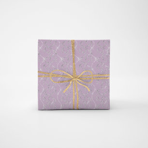 Lavender PurpleSpark Laurel Floral Silver Diamonds Wrapping Paper