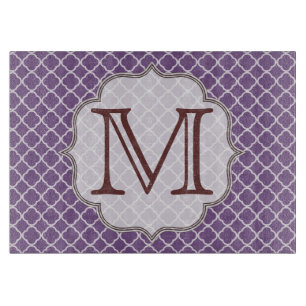 Lavender Quarterfoil Latti Glass Cutting Board