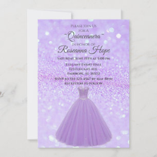 Lavender Quinceanera Invitation