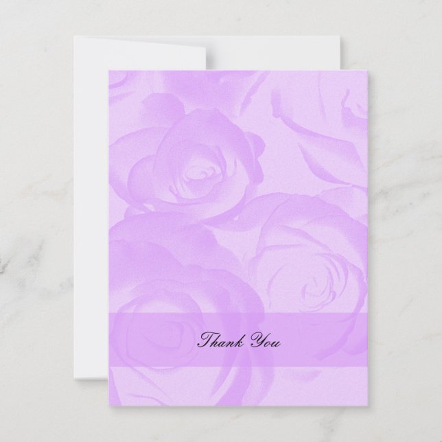 Lavender Quinceanera Thank You Invitation (Front)