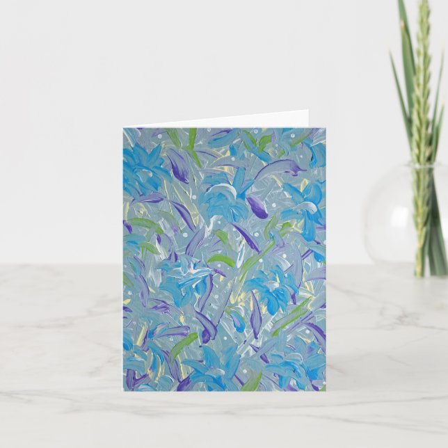 Lavender Rain Abstract Note Card (Front)