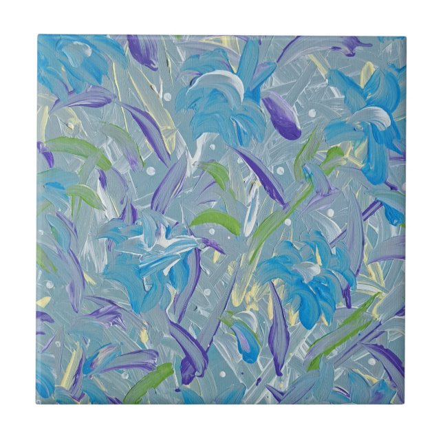 Lavender Rain Ceramic Tile (Front)