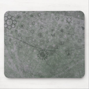 Lavender Retro Flowers and Butterflies Abstract Mouse Pad