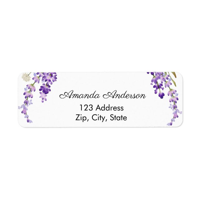 Lavender return address label (Front)