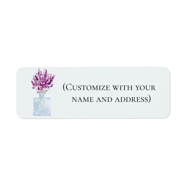 Lavender return address label (Front)