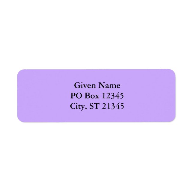 Lavender Return Address Label (Front)