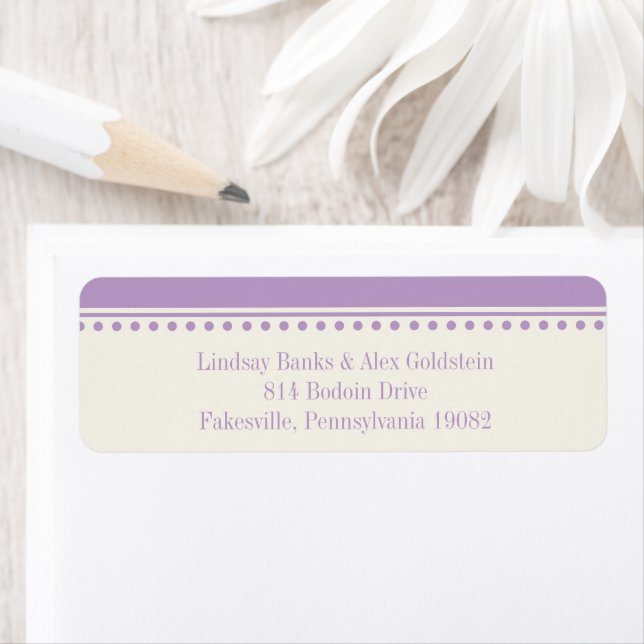 Lavender Return Address Label, Caroline Wedding Label (Insitu)